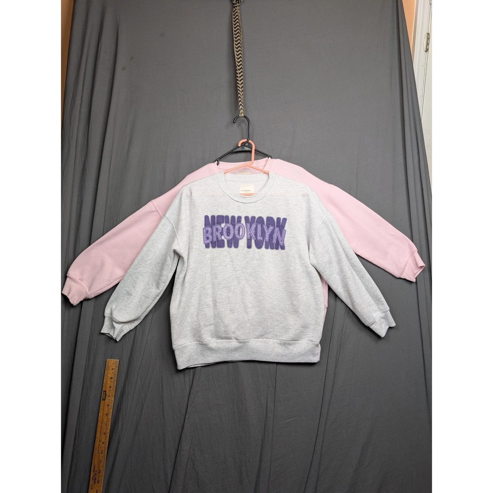 No Comment Girl's XL (14/16) Sweatshirt Grey/Pink Graphic Pullover